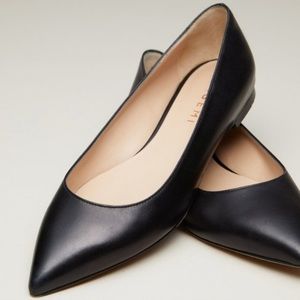 M Gemi Fortuna pointed flats black leather size 36
